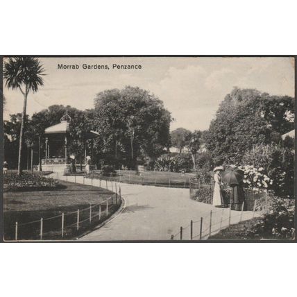 Morrab Gardens, Penzance, Cornwall, 1916 - Lethby's Bazaar Postcard