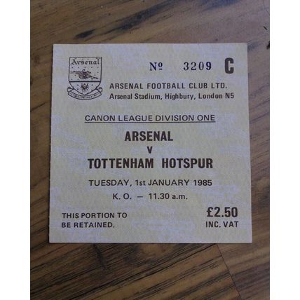 1984/85 Division 1 Programme & Ticket - Arsenal vs Tottenham / Spurs