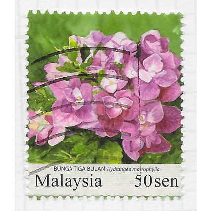 MALAYSIA 2010 BUNGA TIGA BULAN FLOWERS 50s USED WATERMARK UNCHECKED WAVY PMK