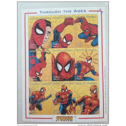 Madagascar 1999 Spiderman Spider man Marvel Souvenir sheet Bloc TRES RARE !