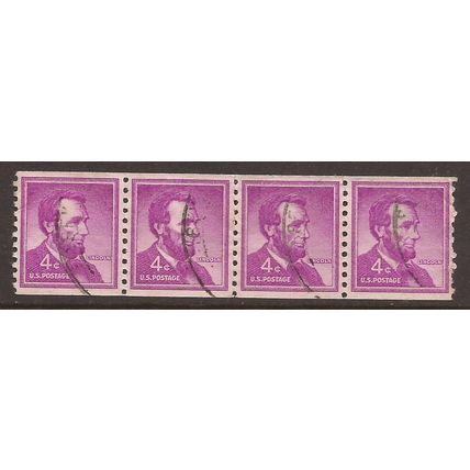 1954 USA, Lincoln, Used strip of 4 Stamps, SG 1234