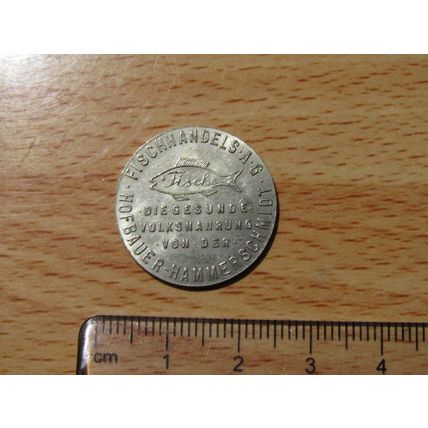 Fischhandels .A.G 1938 New Year FISHING (mint condition) Token (e711)