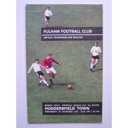 FULHAM v HUDDERSFIELD TOWN League Cup 5th Round 29/11/1967