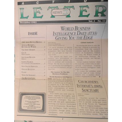 NewsNet Action Letter, 11 issues lot, 1985-1986. Electronic news service.