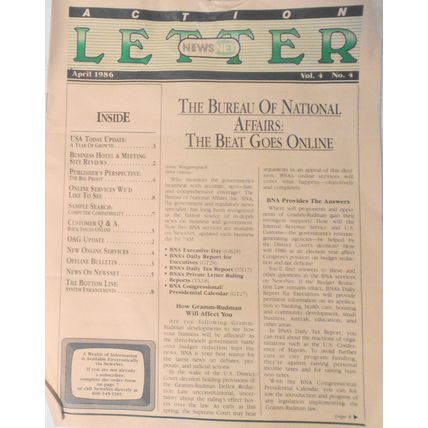 NewsNet Action Letter, 11 issues lot, 1985-1986. Electronic news service.