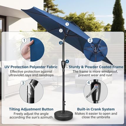 Simple Deluxe 7.5Ft Patio Umbrella Outdoor Table Market Yard Umbrella with Push