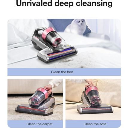 Jimmy Mattress Vacuum Cleaner, Bed Vacuum Cleaner with UV-C Light & Ultrasonic,