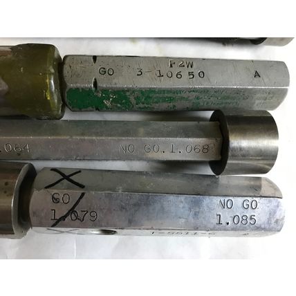 lot THE PIPE MACHINERY GO NO GO PLUG GAGE 1.068,1.079,AD