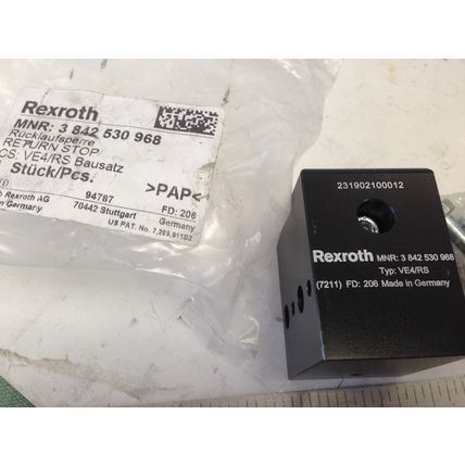 NEW REXROTH 3 842 530 968 VE4/RS PNEUMATIC RETURN STOP FOR TS4 PLUS SYSTEM ,FJ