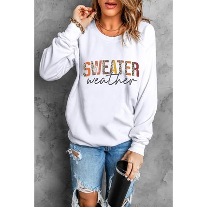White Sweater Weather Vibrant Monogram Sweatshirt