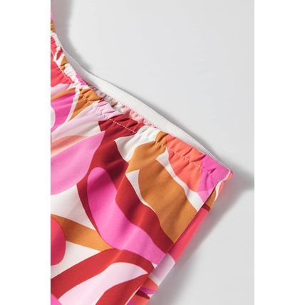 Rose Floral High Low Bandeau Vacay Dress