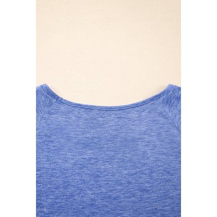 Dusk Blue Ruffled Short Sleeve Plus Size Casual Blouse