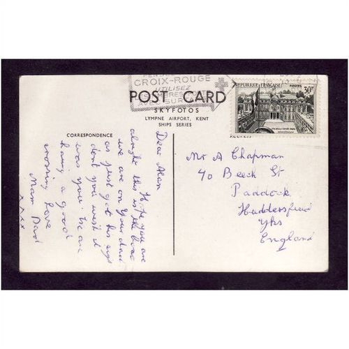 MAID OF ORLEANS - BRITISH RAIL FERRY - BLACK AND WHITE PHOTO POST CARD USED