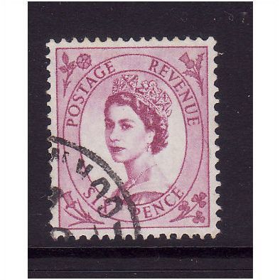 GREAT BRITAIN 1958 SG 579 6d CLARET FINE USED #2