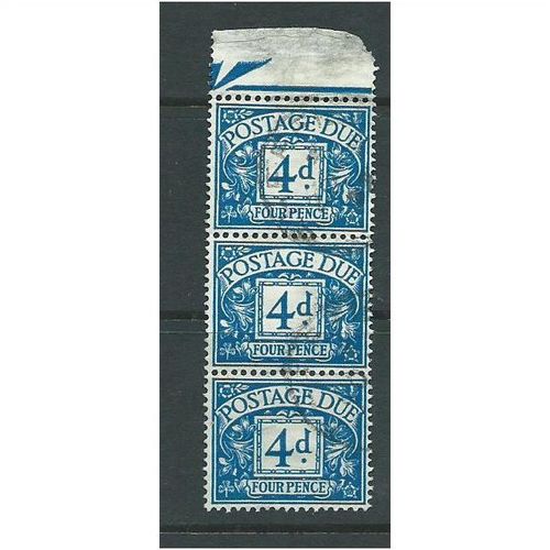 gb postage due used 4d sgd61 fu strip 3