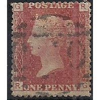 1858 SG43 1d Red Plate 97 Good/Fine Used Check Letters "RG" ...