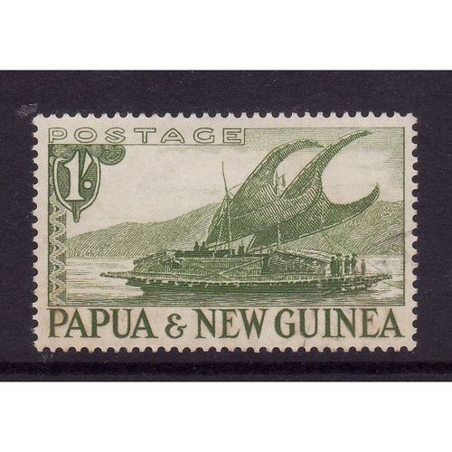 PAPUA NEW GUINEA 1952 SG 10 1s LAKATOI YELLOW GREEN FINE USED