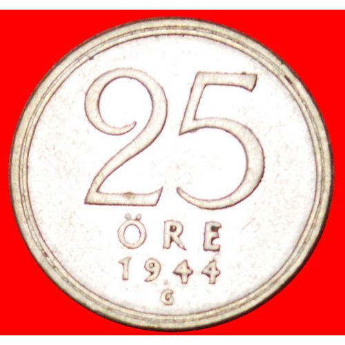 SILVER: SWEDEN ★ 25 ORE 1944G! LOW START ★ NO RESERVE!