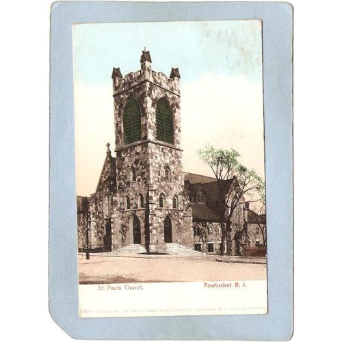 Rhode Island Pawtucket Postcard St Paul's Church~1103