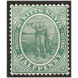 St Kitts-Nevis 1907 SG12 1/2d Grey-Green Mounted Mint . ..