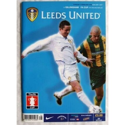 2003 programme Leeds United v. Gillingham, FA Cup 4th round replay