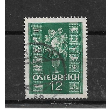 Austria.SG824 12g Nosegay and Signs of the Zodiac (Green).Fine Used.Aug22
