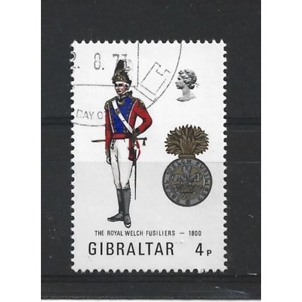 Gibraltar.SG314 4p Royal Welch Fusiliers,1800.Fine Used.Nov23