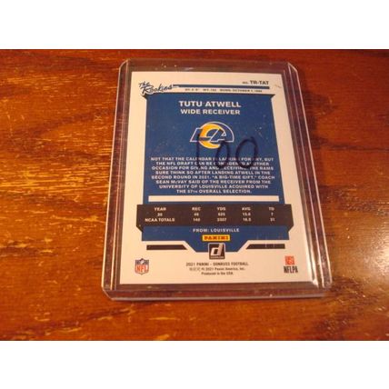 2021 Panini Donruss, 3-Rc Cards, TUTU ATWELL Rc's, Chargers, # TR-TAT