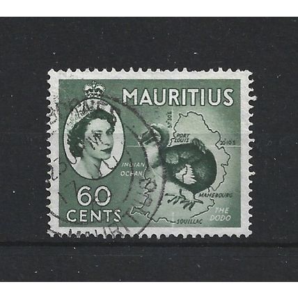 Mauritius.SG303 60c Mauritius Dodo and map.Fine Used.Sep24y