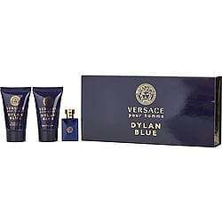 VERSACE DYLAN BLUE by Gianni Versace EDT 0.17 OZ MINI & SHOWER GEL 0.8 OZ & A...