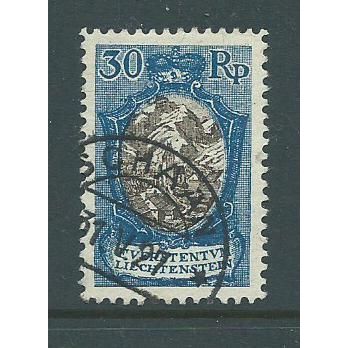 liechtenstein stamps sg66 sg 66 vfu 30rp 1921