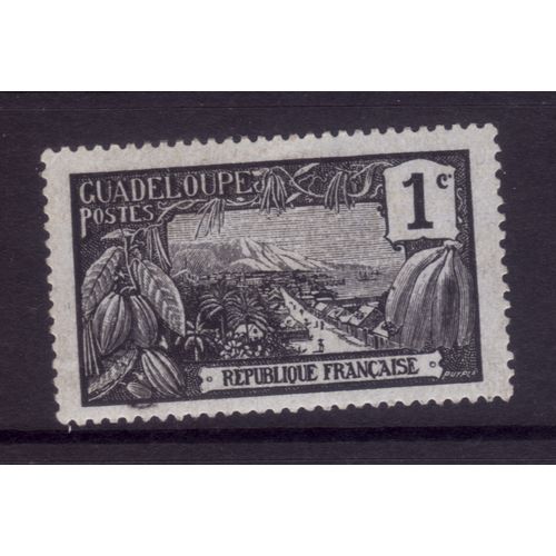 GUADELOUPE 1905 SG61 1c BLACK / AZURE MOUNT HOULLEMONT M / MINT #4