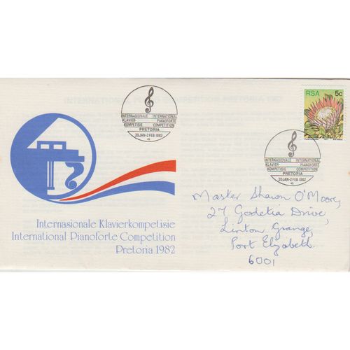 South Africa 1982 Pianoforte Competition Special Cover see other listings