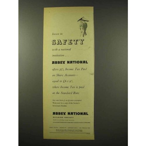 1956 Abbey National Ad - Invest in Safety
