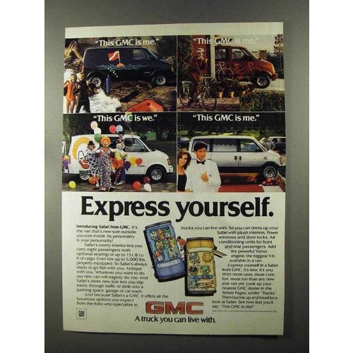 1985 GMC Safari Van Ad - Express Yourself