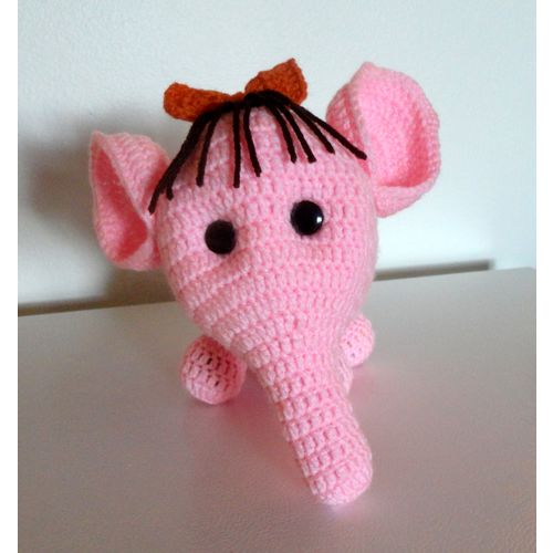 Ellie elephant crochet toy 13 inches long x 7 inches high