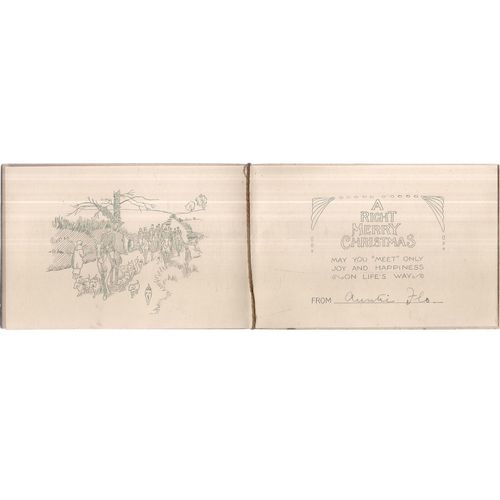 EDWARDIAN CHRISTMAS CARD used... fox hunting scene inside.. may you 'meet' joy =