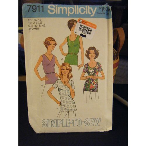 Simplicity 7911 Women's Tops Pattern - Size 40 & 42