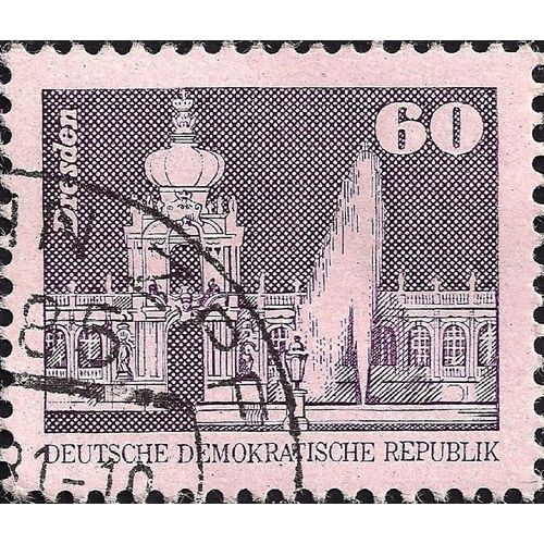 DDR, Reconstruction, Dresden, purple 1973, 60 Pfennig