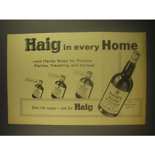 1962 Haig Scotch Ad - Haig in every home