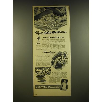 1945 Jockey Underwear Ad - Target: White Underwear Army Changed to O.D.