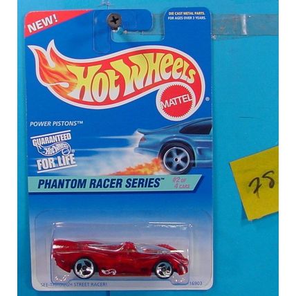 C78 HOT WHEELS PHANTOM RACER SERIES SEE THRU STREET RACER #530 RED NEW ON CARD