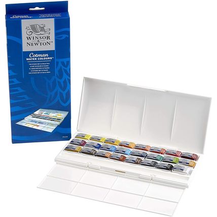 Winsor & Newton Cotman Water Colour Paints 24 Whole Pans Studio Set [New&Sealed]