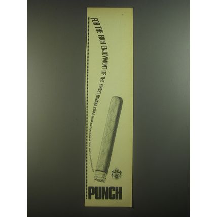 1967 Punch Cigars Ad - For the rich enjoyment of the finest Havana Cigar