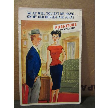 SAUCY SEASIDE HUMOUR POSTCARD used sunshine comic series no 5786 1960 pm