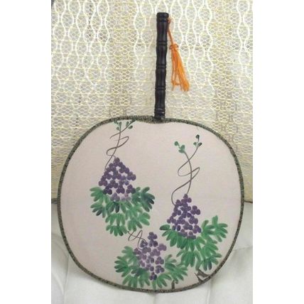 Purple grape Fan 1980's Purple Grape Hand Fan 1980's Vintage
