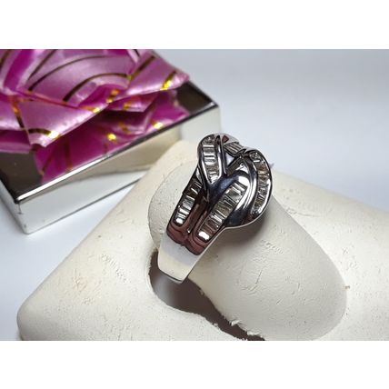 1.00cttw Natural Baguette Diamond SI3 HI 2 row Channel 14Kt W/Gold Ring #16555