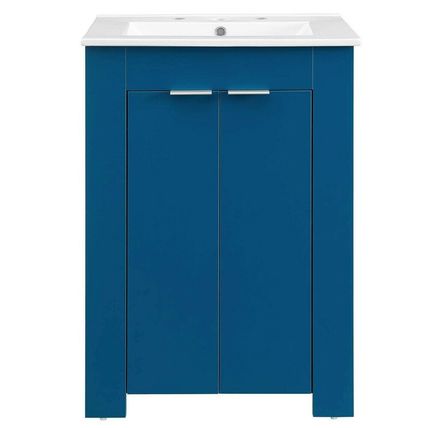 Modern Bathroom Vanity-White Sink Basin-Green, Gray, Blue or White Cabinet Base