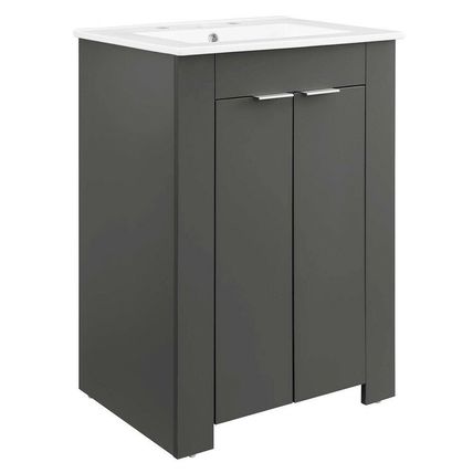 Modern Bathroom Vanity-White Sink Basin-Green, Gray, Blue or White Cabinet Base