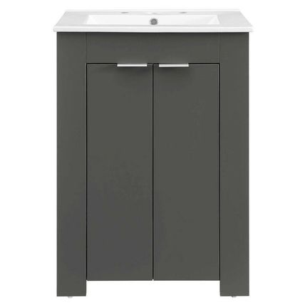 Modern Bathroom Vanity-White Sink Basin-Green, Gray, Blue or White Cabinet Base